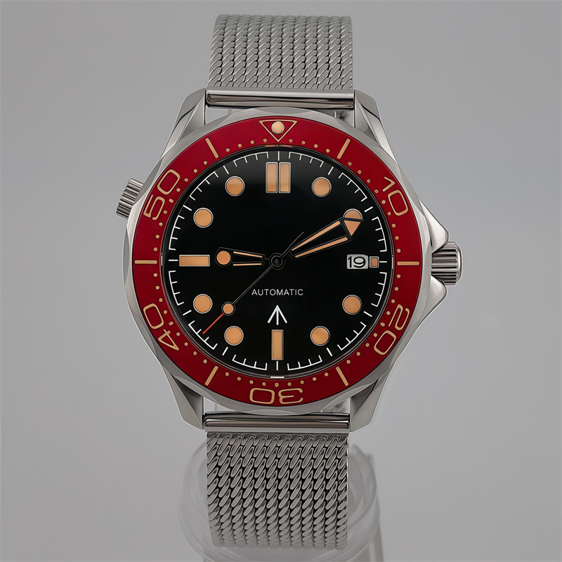 Stainless Bracelet Diver - Мужские водонепроницаемые часы WD007 41 мм